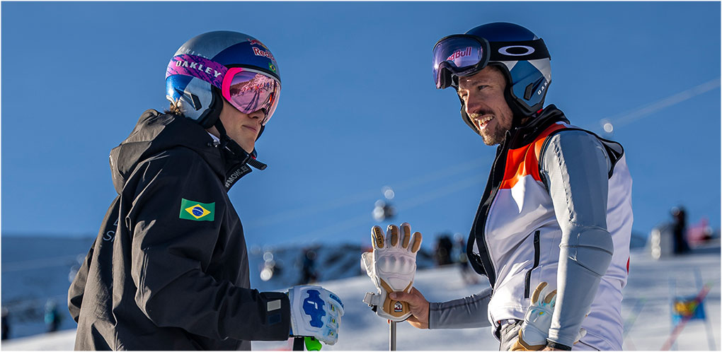 Lucas Pinheiro Braathen (BRA) und Marcel Hirscher (NED)