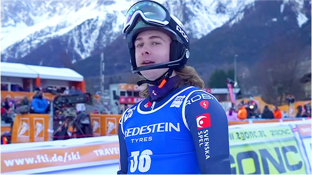 Schwedens Slalomhoffnung Fabian Ax Swartz triumphiert beim 1. EC-Slalom in Gstaad