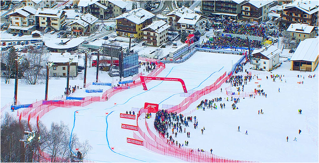 Blick auf das Bormio Zielstadion