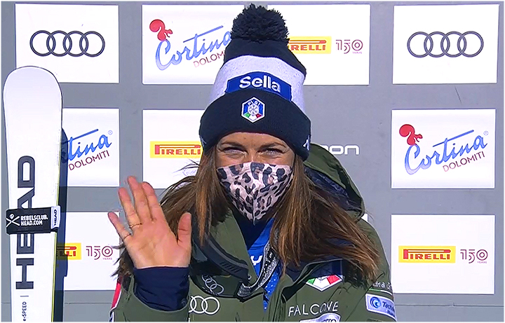 Elena Curtoni gewinnt Ski Weltcup Super-G von Cortina d'Ampezzo