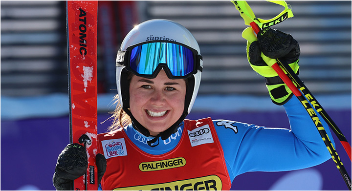 Nadia Delago im Skiweltcup.TV-Interview: „Ich freue mich auf die Speedrennen in Lake Louise!” (Foto: © Archivio FISI/ Pentaphoto/Marco Trovati)