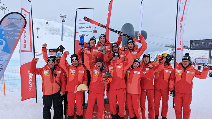 Livio Simonet doppelt im Europacup-Riesenslalom in Zinal nach - Josua Mettler stürmt auf Platz zwei (Foto: © Swiss-Ski)