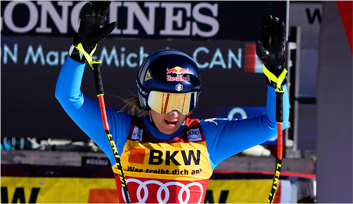 Sofia Goggia im Skiweltcup.TV-Interview: „Man muss jeden Tag 100 Prozent geben.” (Foto: © Archivio FISI/ Pentaphoto/ Gio Auletta)
