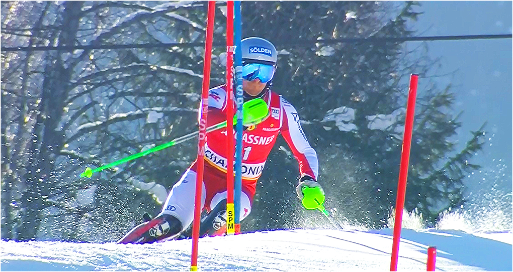 Fabio Gstrein wurde beim Slalom in Chamonix bester Österreicher auf Rang 13.
