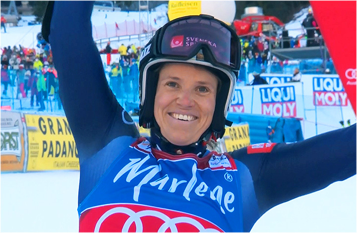 Sara Hector gewinnt Ski Weltcup Riesenslalom auf dem Kronplatz