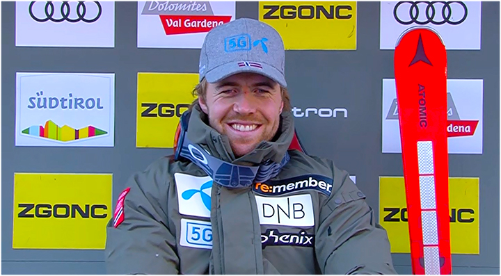 Aleksander Aamot Kilde beim Ski Weltcup Super-G in Gröden nicht zu bremsen