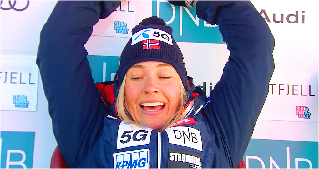 Kajsa Vickhoff Lie feiert Premierensieg im Ski Weltcup bei der Abfahrt in Kvitfjell