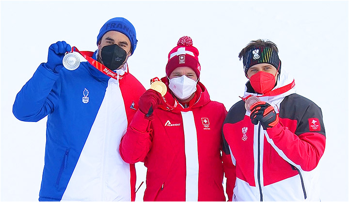 Die Edelmetallschürfer bei den Olympischen Winterspielen 2022: Johan Clarey, Beat Feuz und Matthias Mayer