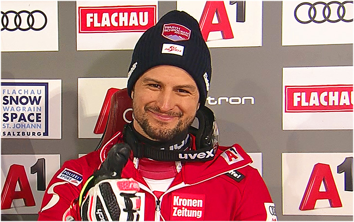 Johannes Strolz übernimmt Halbzeitführung nach Traumlauf beim Ski Weltcup Slalom in Flachau