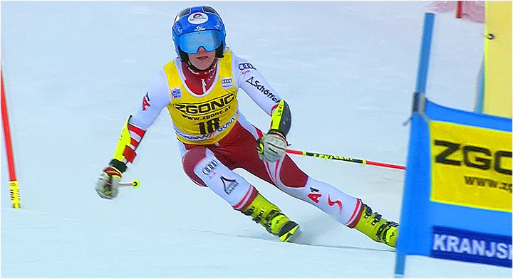 Katharina Truppe wird beim Riesentorlauf in Kranjska Gora (SLO) als Elfte beste Österreicherin.