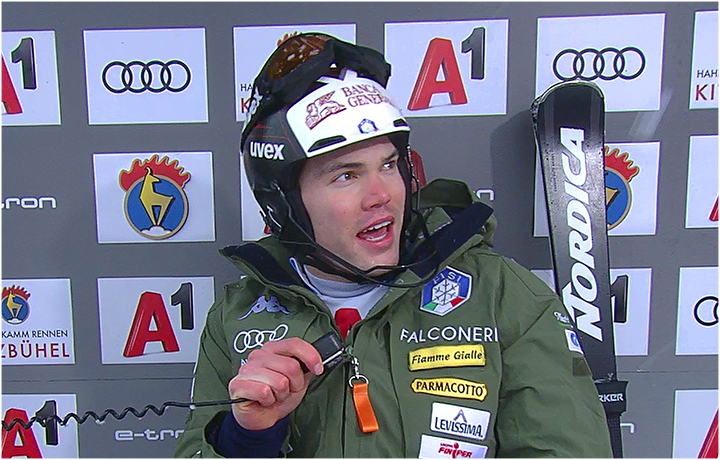 Südtiroler Alex Vinatzer übernimmt Zwischenführung beim Slalom auf den Ganslernhang in Kitzbühel