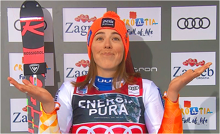 Petra Vlhová übernimmt Zwischenführung beim Slalom von Zagreb