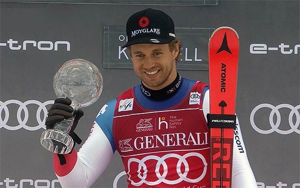 Mauro Caviezel geht in Val d'Isere als Super-G Weltcupsieger mit dem roten Trikot an den Start.