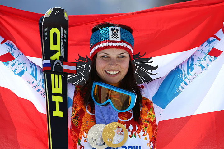 Anna Veith, damals noch Fenninger, bei den Olympischen Winterspielen 2014 (Foto: © HEAD)