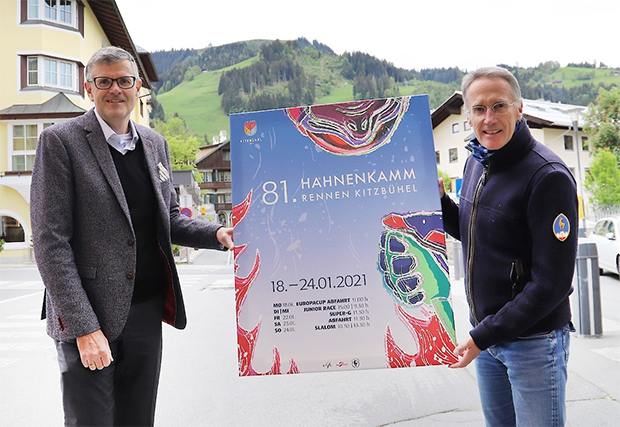 Dr. Klaus Winkler, Bürgermeister der Stadt Kitzbühel und Dr. Michael Huber, KSC Präsident und HKR-Chef (rechts) (Foto: © Hahnenkamm.com)