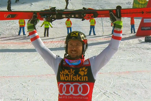 Marcel Hirscher sichert sich mit Slalomsieg in Kranjska Gora, den Gesamt- und Slalomweltcup 2017/18