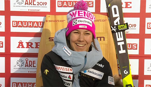 Wendy Holdener könnte als erste Schweizerin überhaupt an drei aufeinanderfolgenden Weltmeisterschaften Gold in derselben Disziplin (Kombi) gewinnen.