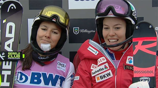 Michelle Gisin und Wendy Holdener beim Slalom in Killington in den Top Ten