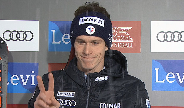 Clement Noel führt nach dem ersten Slalomdurchgang in Levi 2019