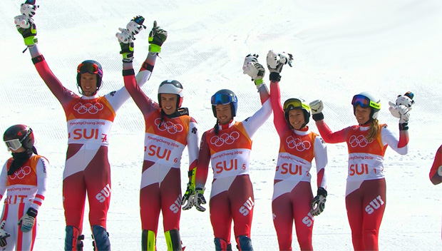 Gold im Alpine Team Event (Teambewerb) ging in die Schweiz