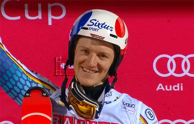 Linus Straßer und Estelle Alphand freuen sich über Slalom-Sieg in Thredbo