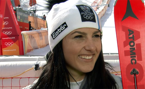 Stephanie Venier mit Tagesbestzeit beim 2. Olympischen Abfahrtstraining