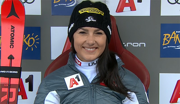 Stephanie Venier war auf Platz 8 beste Österreicherin beim Super-G in Bansko