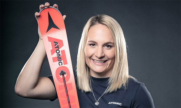 Marina Wallner im Skiweltcup.TV-Interview: „Das DSV-Slalomteam der Damen ist klein, aber fein!“ (Foto: © Atomic/Mirja Geh)