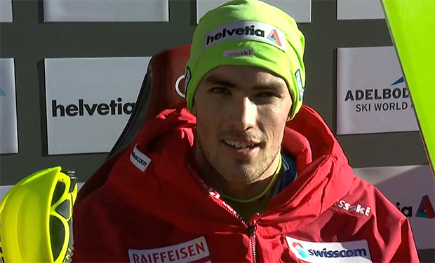Daniel Yule liegt beim Schweizer Slalomfest auf dem Chuenisbärgli in Führung