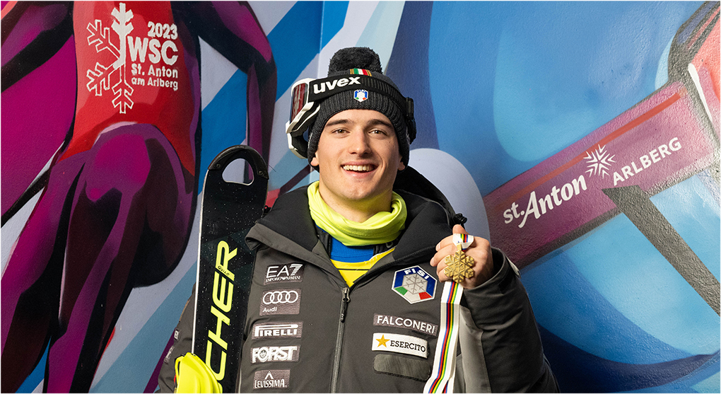 Corrado Barbera gewinnt die WM-Slalomgoldmedaille bei der Junioren-WM in St. Anton am Arlberg (Copyright © GEPApictures/ÖSV)